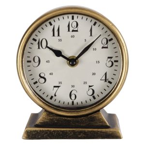 Metalen Klok Caroline 13x6.5x15 cm Goud