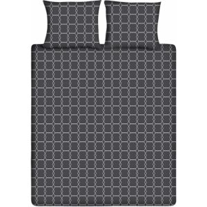 Ten Cate Katoenen Eenpersoons Dekbedovertrek 140x200/220 cm Graphic Antraciet