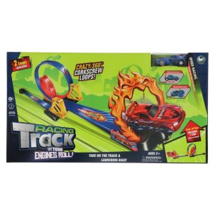 Racebaan + Vlammen en Looping Groot + Auto