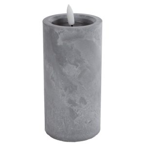 LED Kaars Ivar 7.5x15 cm Beton Grijs