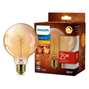 Philips Vintage LED Dimbare Globe G95 E27 60W Amberkleurig Glas