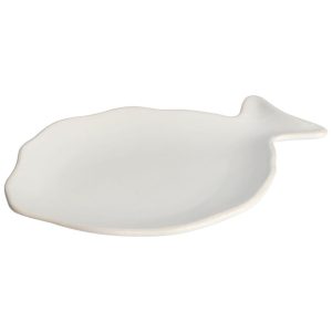Gusta Aardewerk Bordje Vis 21.5x15.2 cm Wit