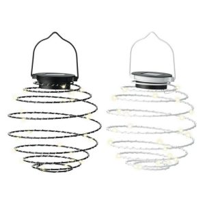 Lumineo Solar LEd Hanglamp 16 cm IJzerdraad/Zwart/Wit