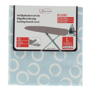 Daily Home Strijkhoes Basic L 127x42 cm Katoen/Schuim/Lichtblauw/Wit