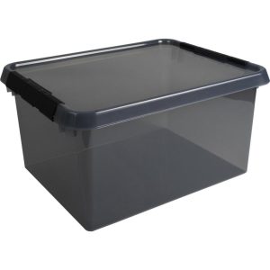 Sunware Comfort Line Opbergbox 36L 50x40x26 cm Transparant/Antraciet