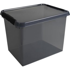 Sunware Comfort Line Opbergbox 52L 50x40x38 cm Transparant/Antraciet