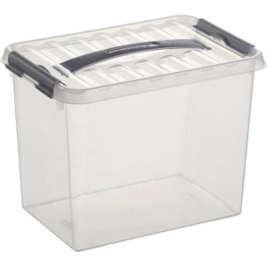 Sunware Q-Line Opbergbox 9L 30x20x22.3 cm Transparant/Grijs
