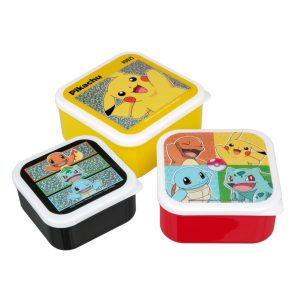 Pok&eacute;mon Snackboxen 3-delig Rood/Zwart/Geel