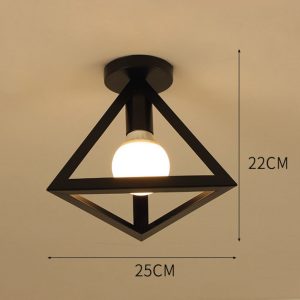 Homestyle Pro MK008-B Industriële Plafondlamp 25x22 cm Zwart/Metaal