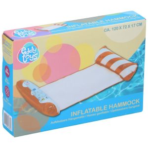 Hammock Opblaasbaar 120x72 cm Oranje/Wit