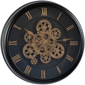 Analoge Wandklok 40 cm Goud/Zwart