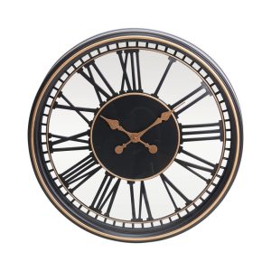 Analoge Wandklok 49.5 cm Zwart/Goud