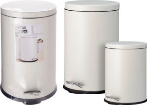 Excellent Houseware Pedaalemmer Set 20L & 5L Cream