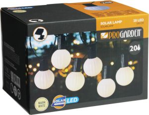 Pro Garden Solar LED Lichtslinger 20 Warm Witte Lampen 5,7 Meter Buitenverlichting op Zonne-energie