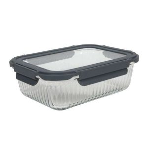 Glazen Vershouddoos 1,5L Antraciet/Transparant