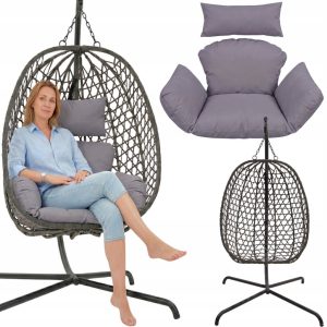 Cocoon Rattan Hangstoel 195 cm Donkergrijs