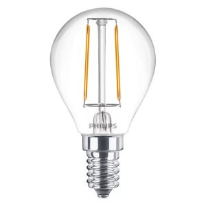 Philips LED Filamentkogellamp 25W P45 E14 Warm Wit Licht Transparant