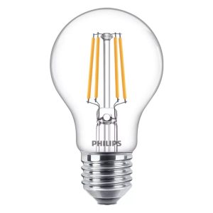 Philips LED Filamentlamp 40W A60 E27 Warm Wit Licht Transparant 2 Stuks
