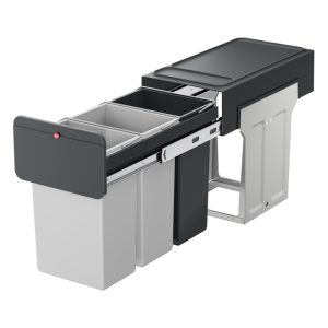 Hailo Inbouwemmer Eco-line Trio L 3x10L Staal/Zwart