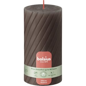 Bolsius Rustiek Twist Stompkaars 13x6.8 cm Rustic Taupe
