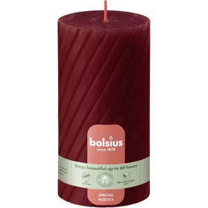 Bolsius Rustiek Twist Stompkaars 13x6.8 cm Donkerrood