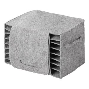ProPlus Bordenhouder Vilt voor 10 borden met klittenbandsluiting 27x20x17 cm Grijs