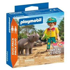 Playmobil 72025 Duopack Ranger met Neushoorn