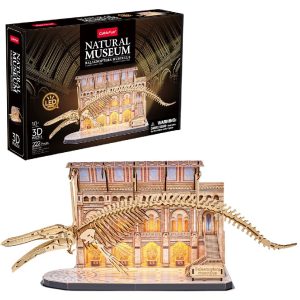 Cubic Fun Houten LED 3D Puzzel Natural Museum Blauwe Vinvis 222 Stukjes