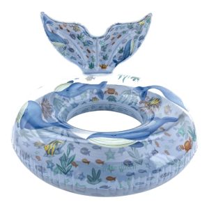 Little Dutch Ocean World Zwemring met Staart 91 cm Blauw/Transparant