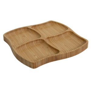 Bamboe Tapasbord met 4 Vakken 20x20x1.5 cm