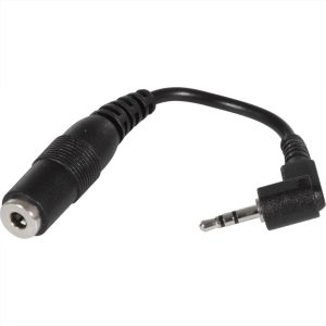 Verloopkabel 2.5 mm - 3.5 mm 10 cm Zwart