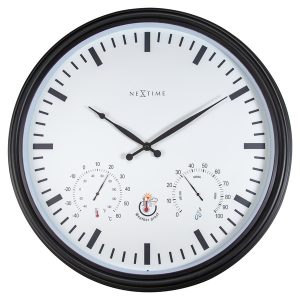 NeXtime NE-4306ZW Buitenweerstationklok &Oslash;50 8 Cm Kunststof Zwart Zonnebloem
