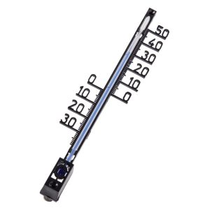 Hama Binnen-Buitenthermometer Analoog Boomstructuur 16 cm Zwart