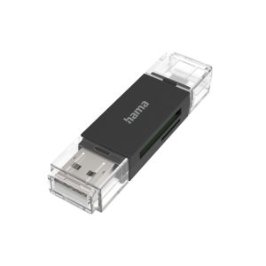 Hama USB-kaartlezer OTG USB-A + Micro-USB USB 2.0 SD/microSD