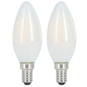 Xavax Led-gloeidraad E14 470lm Verv. 40W Kaarslamp Mat Warm Wit 2 Stuks