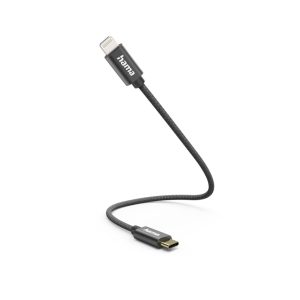 Hama Oplaadkabel USB-C - Lightning 0,2 M Nylon Zwart