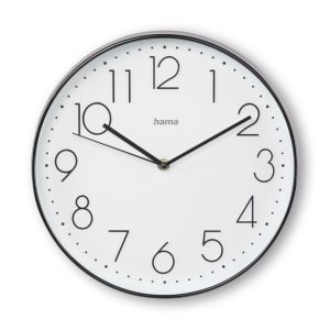 Hama Stille Wandklok Corsica 30 cm Zwart/Wit