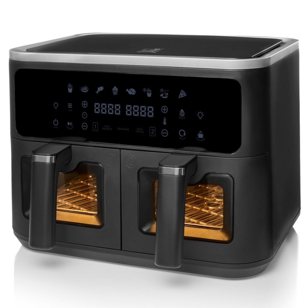 Fritel Airfryer SnackTastic 8480 DUO  Dubbele Heteluchtfriteuse 2×4.5L 2400W Zwart