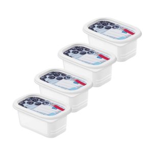 Rotho Domino Diepvriesdozen Etiket Decor 4x0.2L Wit