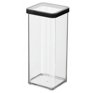 Rotho LOFT Bewaardoos 10x10x21 cm 1.5L Zwart/Transparant