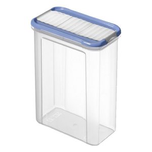 Rotho Domino Bewaar-Strooidoos 1.5L Horizon Blauw/Transparant