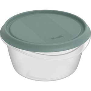 Rotho ELEMENTS Koelkast Bewaardoos Rond 0.7L Mistletoe Groen/Transparant