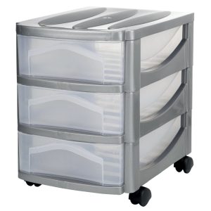 Bama Big Hobby Ladesysteem met 3 Laden 30x30x40 cm Zilver/Wit