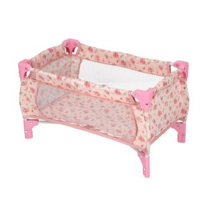 Poppenbed Opvouwbaar Bloemenpatroon Roze