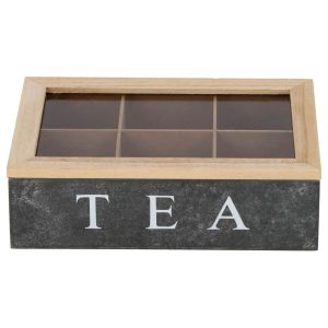 Daily Home TEA Theedoos met 6 Vakken MDF/Glas
