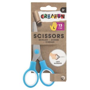Creafun Schaar Linkshandig 13 cm Blauw/Groen Assorti
