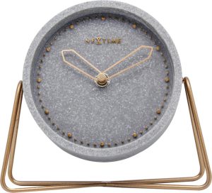 NeXtime NE-5204GS Tafelklok 17.5x15.5x5 Cm, Polyresin, Grijs