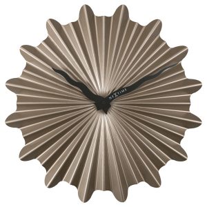 NeXtime NE-3286BR Metalen Wandklok - 40cm - Stille Klok - Bruin - Metaal - "Sunny"