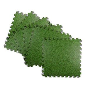 Vloermat Tegels 40x40x10 cm Grasprint 6 Stuks Groen