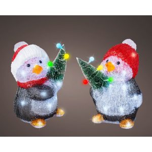 Decoratie LED Pingu&iuml;n 17x17.5x26 cm Acryl Assorti